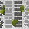 Natural Stepping Stones Path With Irregular Slabs And Green Plants On Pebble Ground