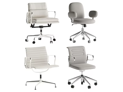 Modern Office Chairs With Swivel Base Armrests And Various Backrest Designs 3d model