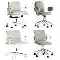Modern Office Chairs With Swivel Base Armrests And Various Backrest Designs 3d model