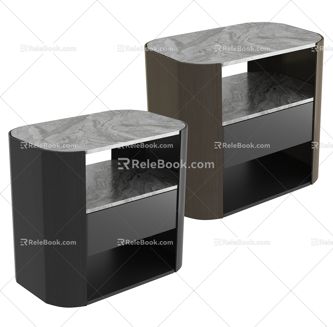 Modern bedside table combination 3d model