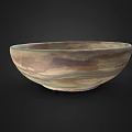 Elegant Decorative Bowl With Marble Like Texture In Natural Brown And Beige Tones
