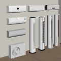 Various Home Cooling Appliances Including Wall Mounted Floor Standing Units and Fans