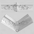 Intricate Plaster Carved Decorative Cornice And Corner Architectural Design 3d model