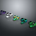 Stylish Colorful Sneakers Collection Featuring Purple White Orange Blue Green Designs