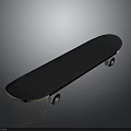 Black Wooden Skateboard With Classic Deck And Smooth Rolling Wheels 3d model