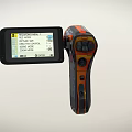 Panasonic Handheld Digital Camera With Ergonomic Design And Orange Accents For Portable Video Recording