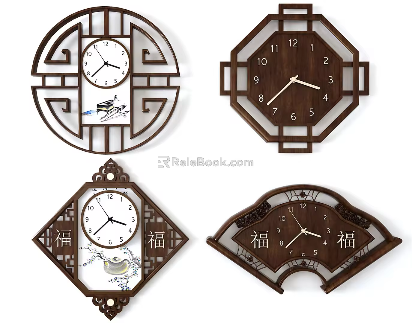 Chinese clock and clock 3d model