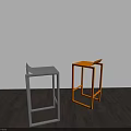 Modern Black And Red Bar Stools With Slim Frame On Wooden Floor And White Wall