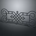 Decorative Metal Fence Design With Curved Lines Interlaced Lattice And Heart Motifs
