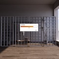 Modern glass brick glass brick partition 3d model