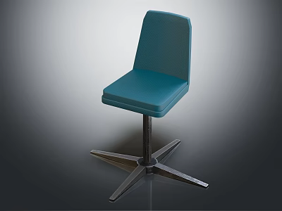Modern Teal Leisure Chair With Padded Seat And Backrest Metal Swivel Base For Comfortable Seating 3d model