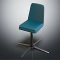 Modern Teal Leisure Chair With Padded Seat And Backrest Metal Swivel Base For Comfortable Seating
