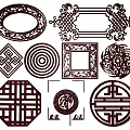 New Chinese Style Flower Lattice Window Carved Hollow Carved Window Corner Carved Gypsum Line Carved Window Pattern Carved 3d model