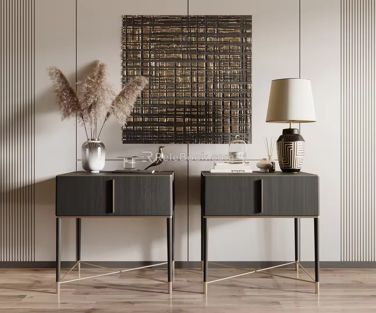 Modern bedside table 3d model