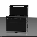 Modern Integrated Kitchen Appliance With Gas Stove Oven And Black Silver Finish