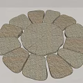 Natural Irregular Stone Stepping Stones In Circular Arrangement For Garden Path