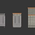 Various Home Window Blinds With Different Designs And Wooden Metal Frames