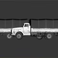 White Cargo Trucks With Black Canvas Covered Beds For Transportation