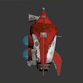 Unique Red and White Space Rocket Featuring Blue Windows For Space Exploration