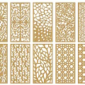 Decorative Wooden Room Dividers With Various Carved Patterns And Designs