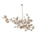 Abstract Modern Chandelier With Metal Frame And Leaf Shaped Decorative Design Elements 3d model