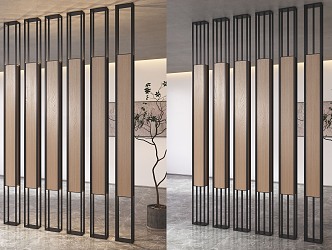 Entrance Screen Partition Screen Metal Partition Hollow Entrance Partition New Chinese Style Screen Partition 3d model