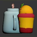 Cute Light Blue And Yellow Red Cups With Candy Cane And Lemon Decorative Lids