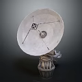 White Dish Shaped Satellite Receiver Household Electrical Appliance With Metal Stand