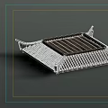 Traditional Chinese Architectural Roof Structure With Tile Surface And Curved Decorative Eaves