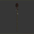 Isolated Plant Featuring Pine Cone Like Top Slender Stem And Small Green Leaves