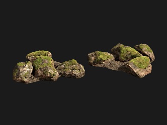 Outdoor Moss Stone 3d model