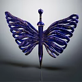 Artistic Blue Butterfly Shaped Decorative Ornament Set with Intricate Wing Details for Home Decoration
