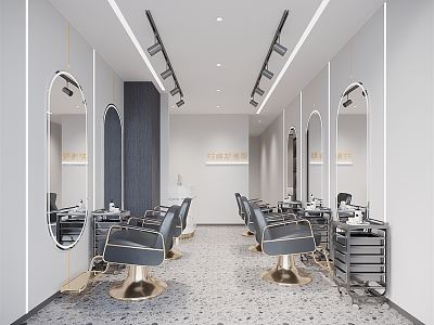 Light Luxury Barber Shop 3d model