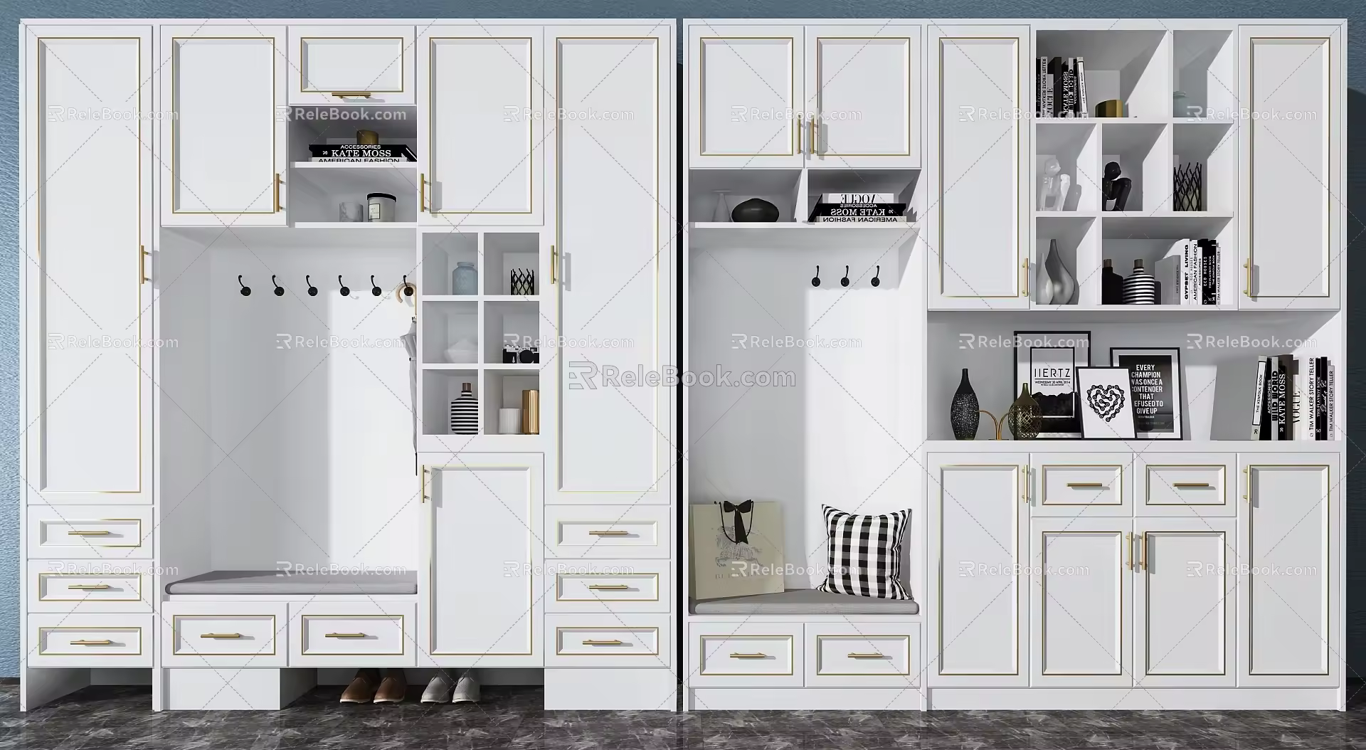 Modern multi-function shoe cabinet 3d model