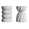 Modern Coffee Tables With Brown Twisted Design And White Stacked Speckled Surface