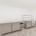 Commercial Kitchen Stainless Steel Refrigerated Counters With Storage Racks