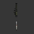 Modern Military Weapons Featuring Red White Missile And Green Rocket Launcher