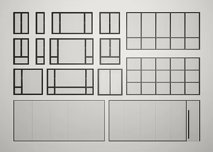 windows casement windows doors and windows floor-to-ceiling windows push 3d model