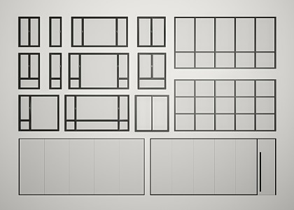 windows casement windows doors and windows floor-to-ceiling windows push 3d model