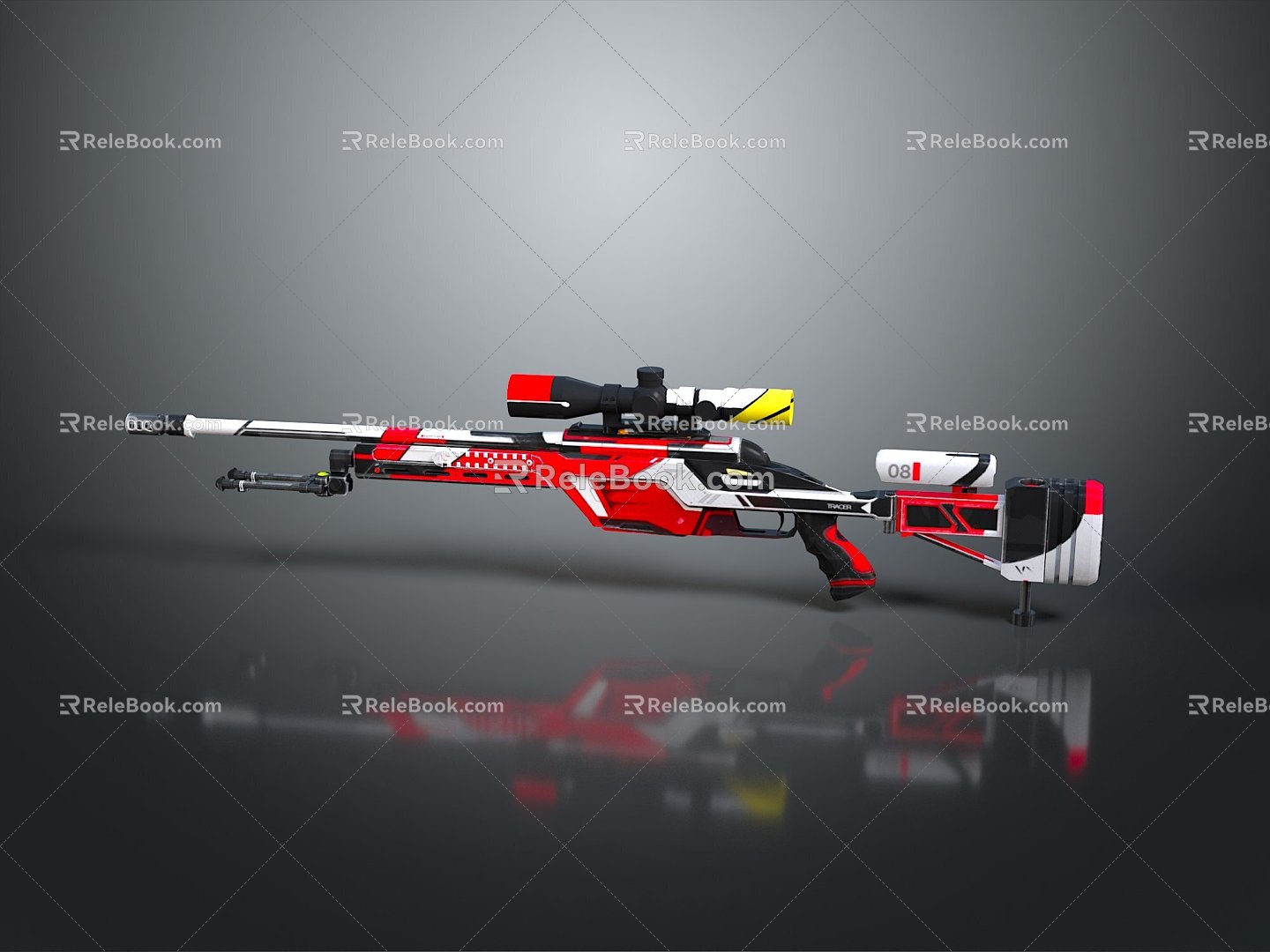 Sniper rifle sight sniper rifle sci-fi sniper rifle semi-automatic rifle combat rifle 3d model