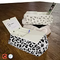 Stylish Perfume Cosmetics Storage in Leopard Print Open Case with White Interior