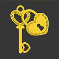 Stylish Clothing Accessories With Golden Key And Heart Shaped Lock Design