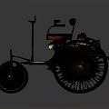 Vintage Tricycle With Black Seat Wooden Body And Large Wheels As Early Transportation