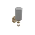 Elegant Modern Wall Lamp With Brass Base White Cylindrical Shade And Clear Glass Column