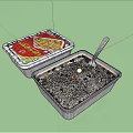 Hot And Spicy Instant Noodles In Open Container With Soup Vegetables And Spoon