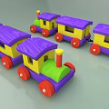 Electric Toy Train With Colorful Carriages Red Wheels And Vibrant Design