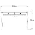 Elegant White Wooden Desk With Two Drawers And Curved Legs Design