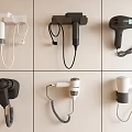 Various Designed Hair Dryers With Wall Mounted Styles And Different Colors