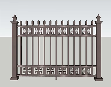 New Chinese Railing Iron Railing Villa Aluminum Railing 3d model