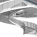 Modern Spiral Staircase Interior Design With Metal Railings And Curved Steps